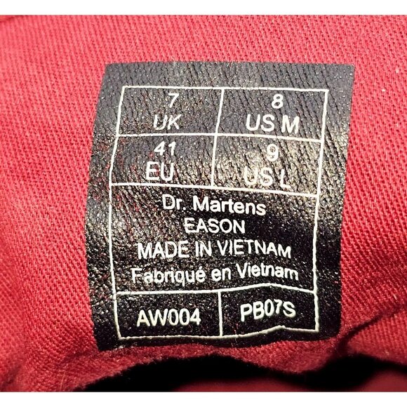 Dr Martens Men's Cherry Red Canvas Winsted Hi Top Boots Size 8 Wo's 9 2542 - Picture 7 of 16